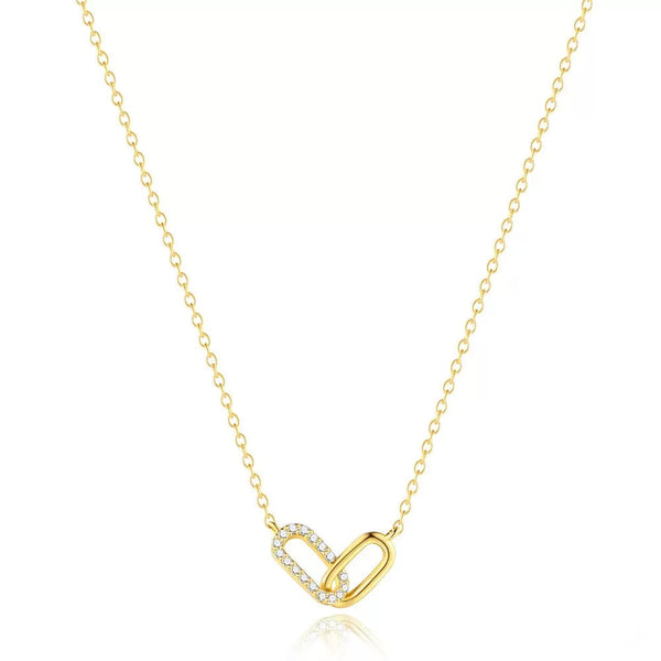 Dual Clasp Necklace with Zirconia – Minimalist Everyday Design - Zafari Studio Jewelry